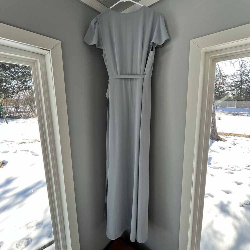 Show Me Your Mumu Noelle Flutter Wrap Dress Dusty Blue Size Small‎ - Picture 7 of 10